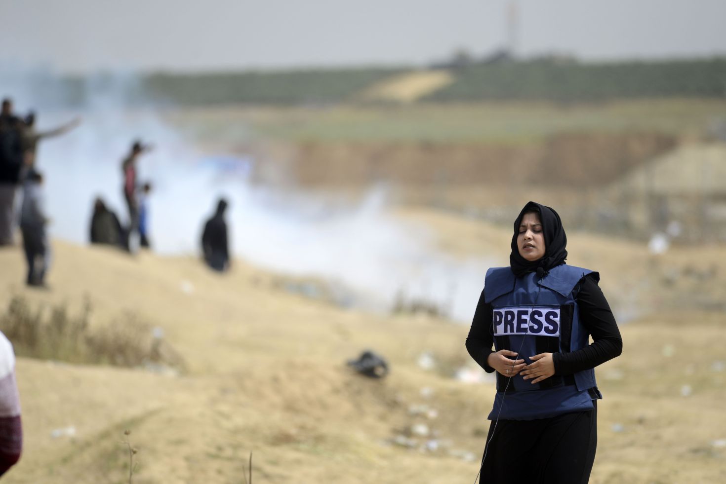 Palestijnse journalist doet verslag in Gaza.