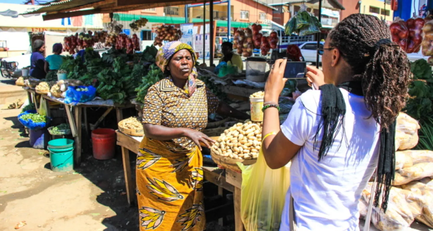 woman at market