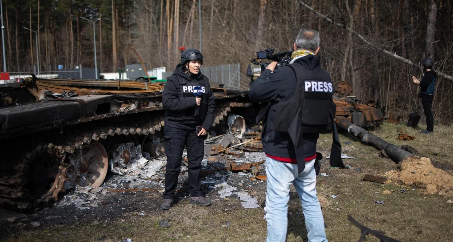 War journalist in Stoyanka, near Kiev, Ukraine. By: Raphael Lafargue/ABACAPRESS.COM