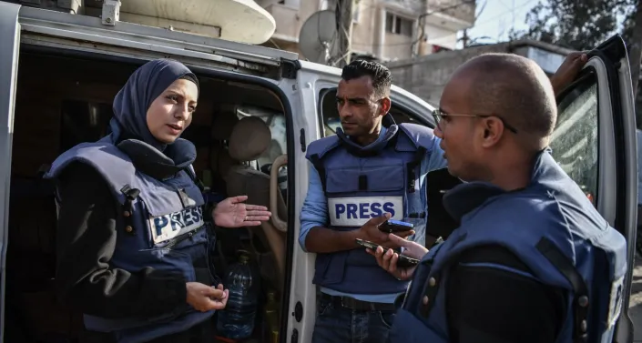 Journalists in Rafah, Gaza