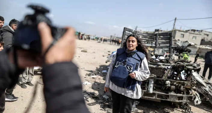 Journalist at work in Gaza