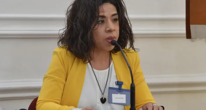 Sara Mendiola testifying at the Mexico Case Hearing