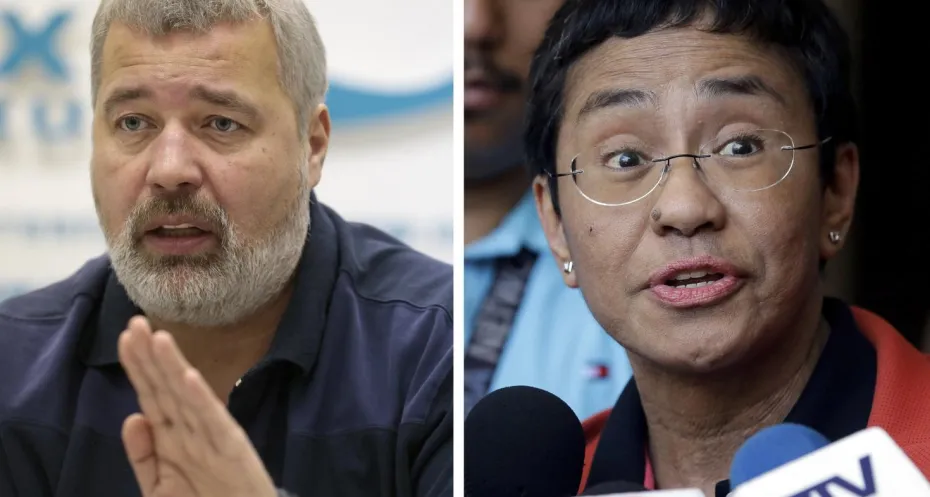 Dmitry Muratov and Maria Ressa