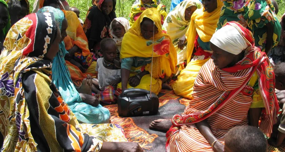 Listening to the radio in Sudan