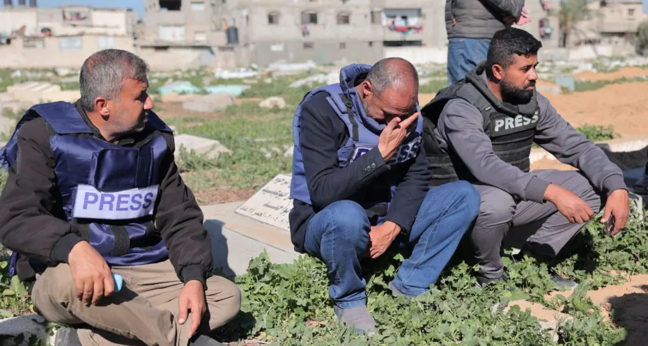 Journalists rest in Gaza