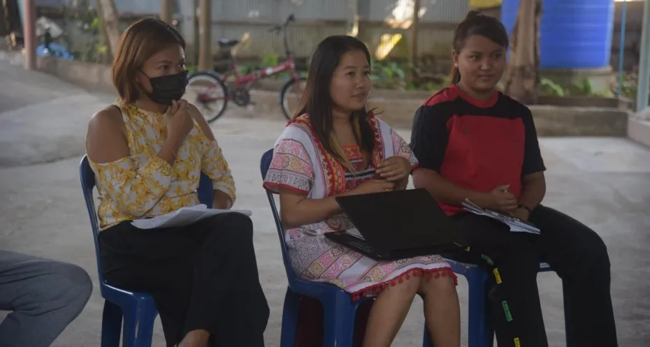Myanmar women journalists at work in the media hub in Thailand